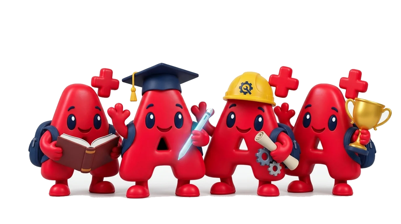 EduResource ZA Official A+ Mascot Squad - Study Studio, TVET Engineer, Study Companion & Top Achiever